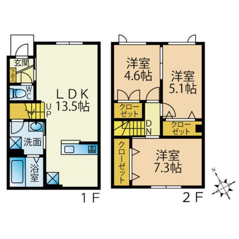 CASA GATO(3LDK/1階)の間取り写真
