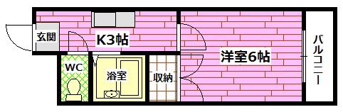 カーサ南堀川(1K/5階)の間取り写真