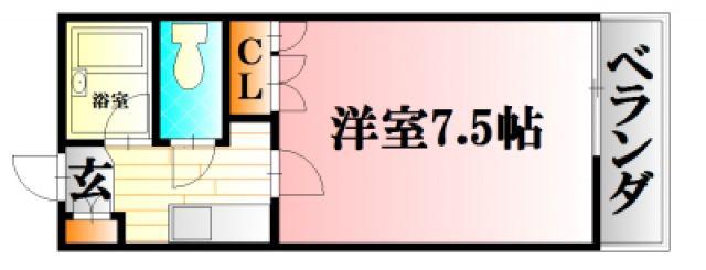 レジデンス山口(1K/2階)の間取り写真