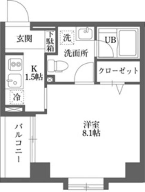 ムーブメンツ西早稲田(1K/2階)の間取り写真