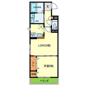 ヴェルデ東大阪(1LDK/3階)の間取り写真