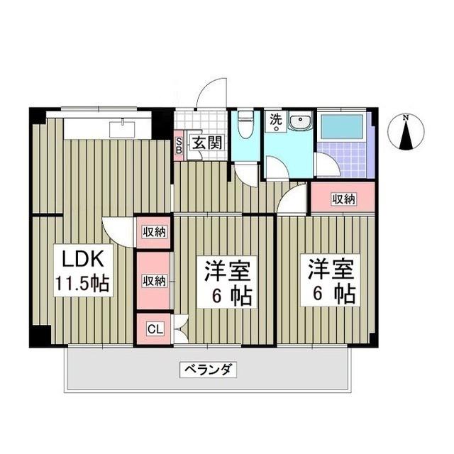ツルオカハイツ(2LDK/3階)の間取り写真