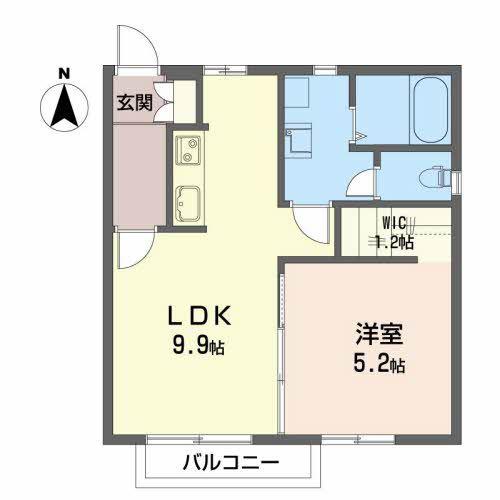 フレグランスK(1LDK/2階)の間取り写真