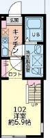 ティナ二俣川(1K/1階)の間取り写真