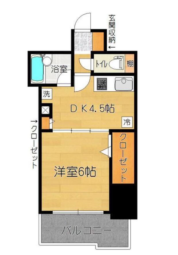 平和マンション北仙台(1DK/8階)の間取り写真
