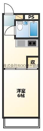 シャボンドール牟田町(1K/5階)の間取り写真