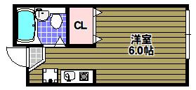 パークサイド和泉中央(1K/2階)の間取り写真