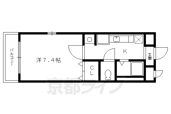メゾンリーヴ(1K/2階)の間取り写真