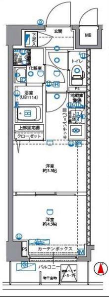 パティーナ菊川(1DK/7階)の間取り写真