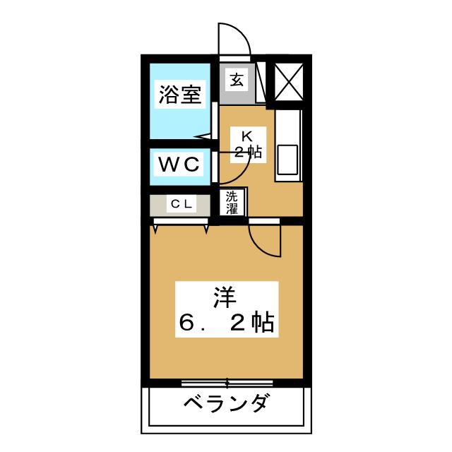 マンションみやび(1K/2階)の間取り写真