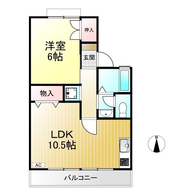 セジュールQ(1LDK/2階)の間取り写真