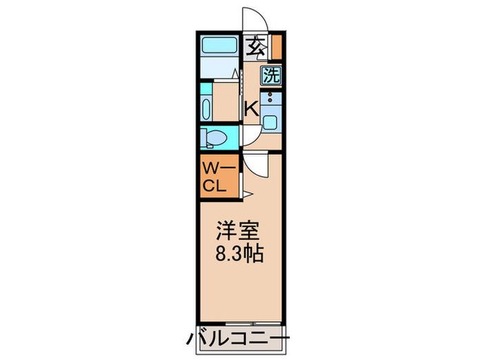 ボナール北綾瀬(1K/2階)の間取り写真