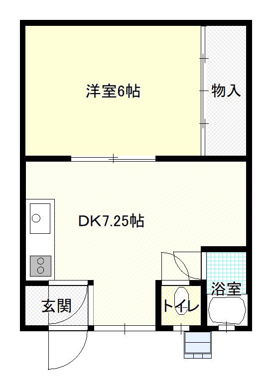 タケダ荘(1DK/2階)の間取り写真