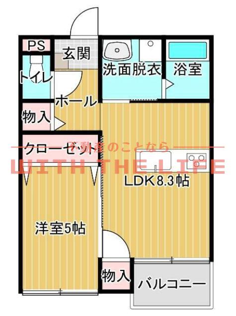T-REGNO 鳥栖(1LDK/1階)の間取り写真