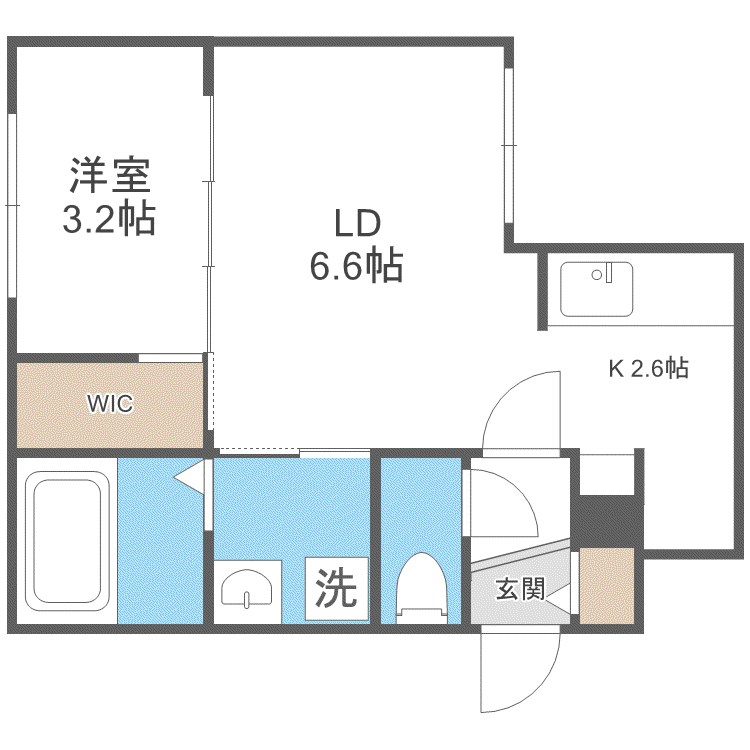MODERNO HASSAMU(1LDK/4階)の間取り写真