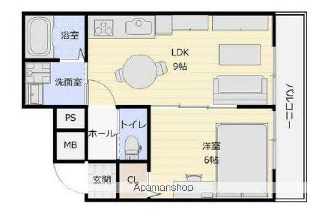 朝日プラザ堺(1LDK/2階)の間取り写真