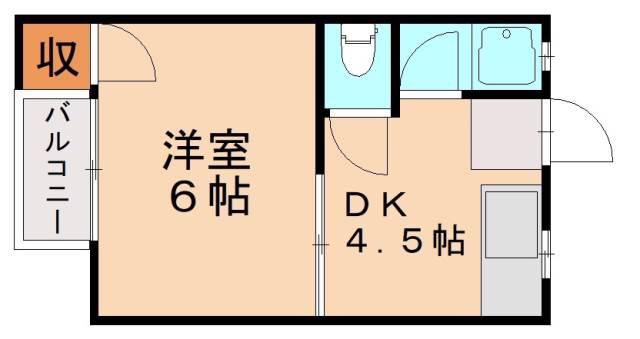 マークハイツ光明(1K/1階)の間取り写真