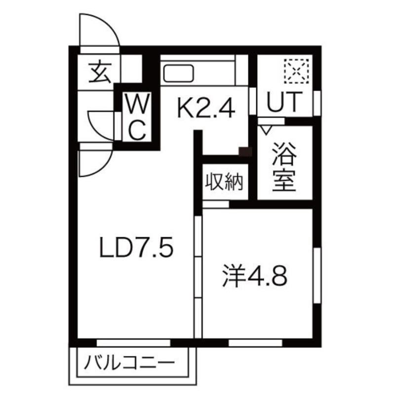 YS月寒西(1LDK/3階)の間取り写真