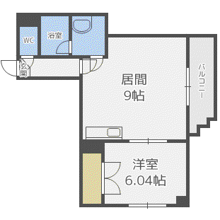ローザス23(1LDK/2階)の間取り写真