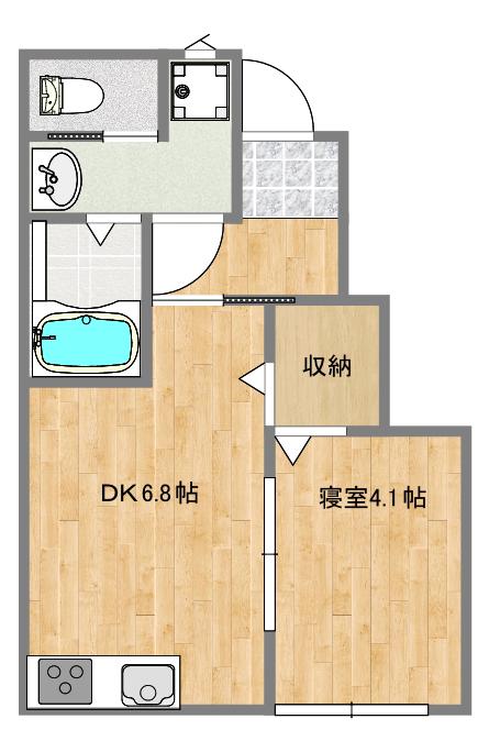 ステラIII(1DK/1階)の間取り写真