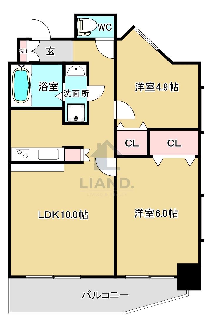 クリエート白金(2LDK/8階)の間取り写真