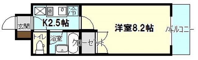 アコルトウエハラ(1K/5階)の間取り写真
