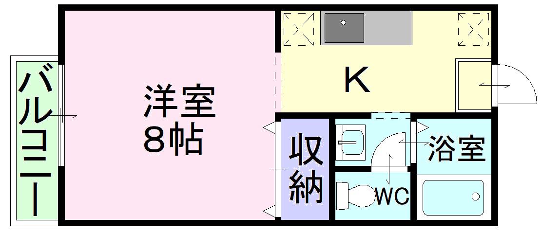 DNパレス(1K/2階)の間取り写真