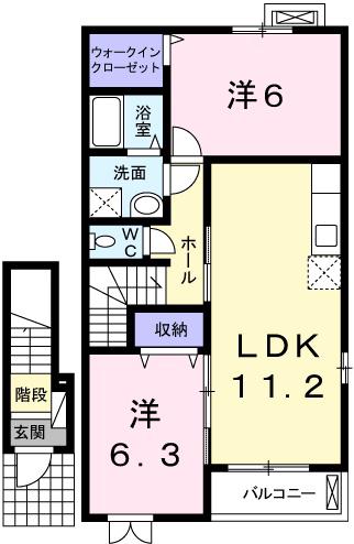 ＪＲ姫新線 本竜野駅 徒歩12分 2階建 築16年(2LDK/2階)の間取り写真