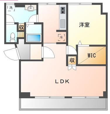 東須磨プラザ(1LDK/3階)の間取り写真