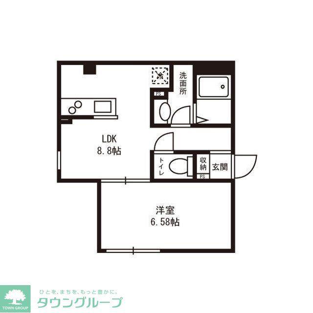 SALLE向島(1LDK/1階)の間取り写真
