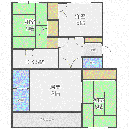TRマンションII(3LDK/3階)の間取り写真