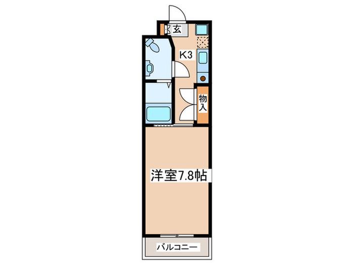 シャンベール・町田(1K/3階)の間取り写真