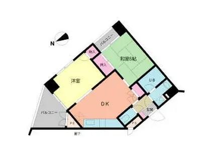 バークレハイツ(2DK/7階)の間取り写真