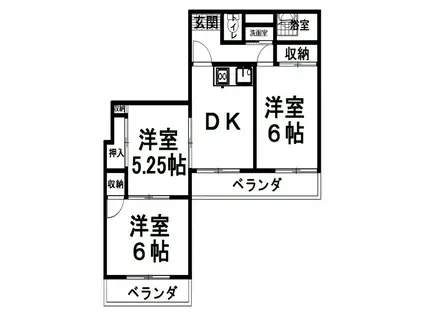 柿ノ木マンション(3DK/3階)の間取り写真
