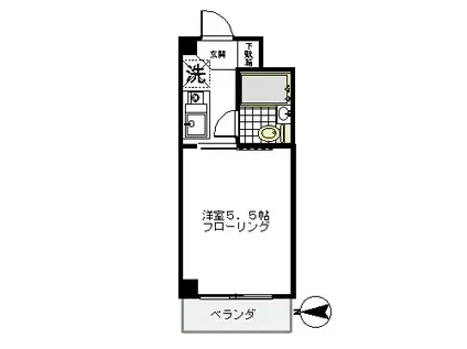 島田ハイツ(1K/2階)の間取り写真