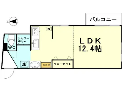 ラフィネ今木(ワンルーム/4階)の間取り写真