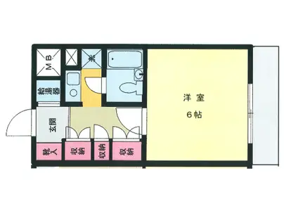アルビオン山の手(1K/3階)の間取り写真