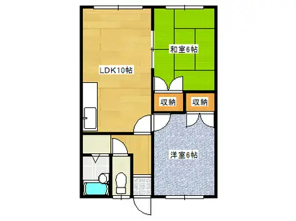 PHDハイム(2LDK/2階)の間取り写真