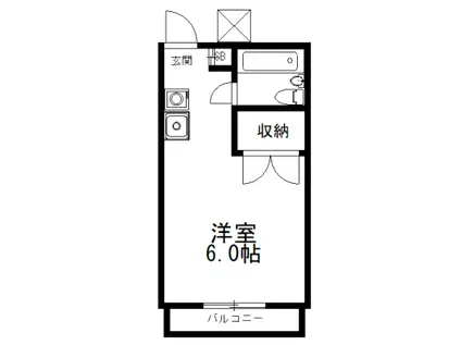 ベルメゾン(ワンルーム/2階)の間取り写真