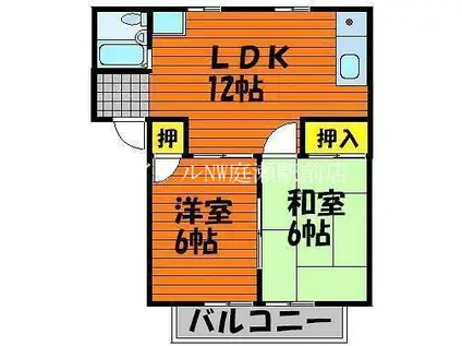 プレステージ(2LDK/2階)の間取り写真