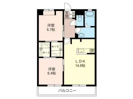 カトル・セゾン(2LDK/1階)の間取り写真