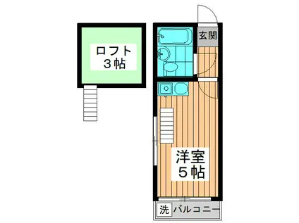 ホワイトクロス(ワンルーム/2階)の間取り写真