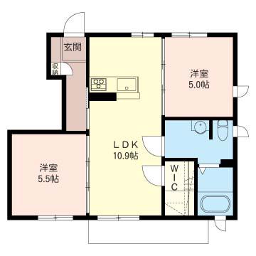 シャーメゾン新里(2LDK/1階)の間取り写真