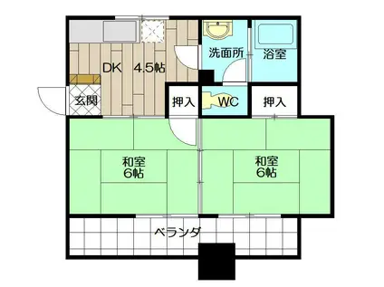 MDIマンション苅田駅前(2DK/4階)の間取り写真