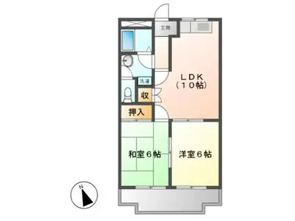 ルイール21(2LDK/1階)の間取り写真