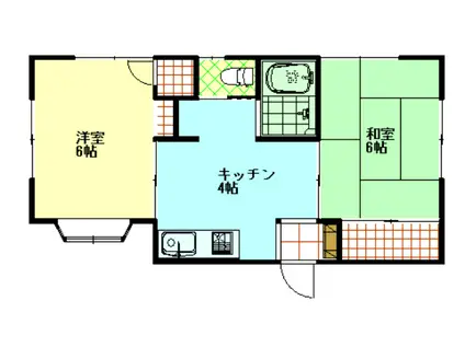 アムール牛森(2K/2階)の間取り写真