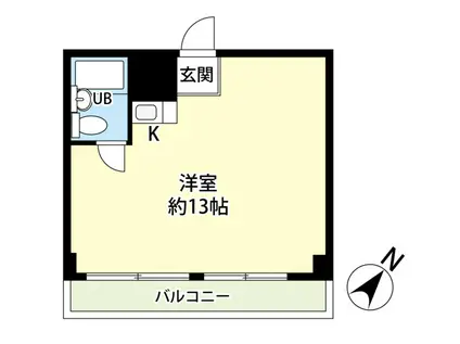 ニックハイム鶴見(ワンルーム/9階)の間取り写真