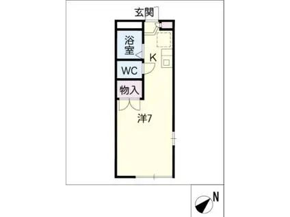 パレスY・K(ワンルーム/2階)の間取り写真