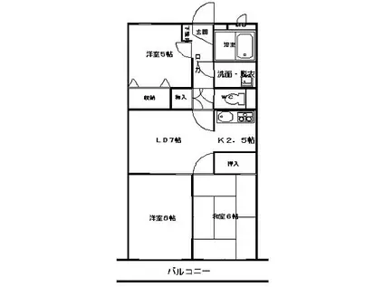 スマイルMI(3LDK/3階)の間取り写真