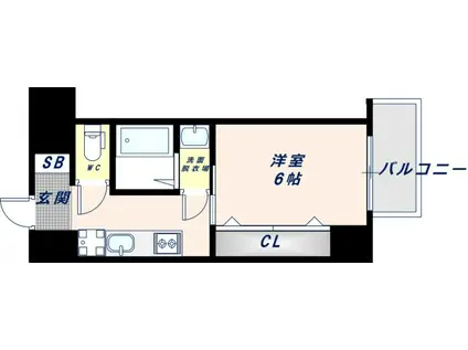 グリュックメゾン S-SHINFUKAE XIII(1K/4階)の間取り写真